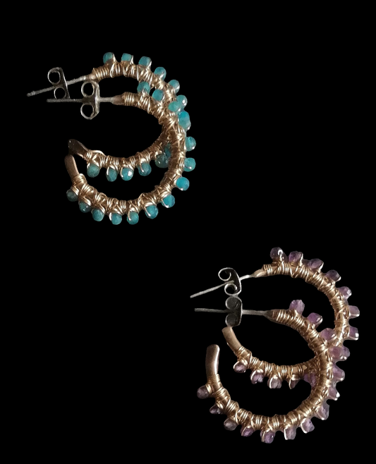 Orecchini Ametista e Apatite